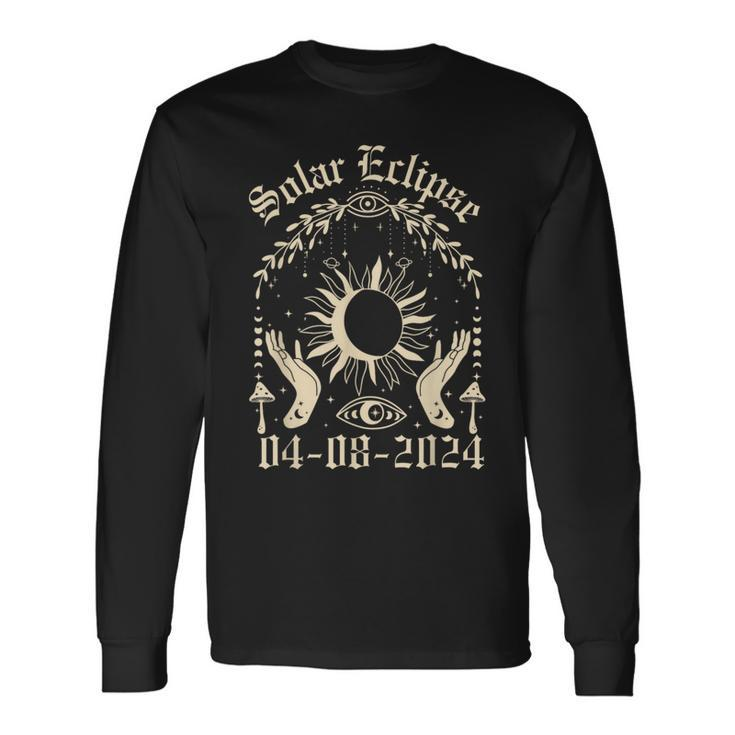 Solar Eclipse 2024 Sun & Moon Divination Ritual And Spell Long Sleeve T-Shirt