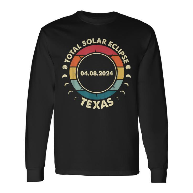 Solar Eclipse 2024 Texas Solar Eclipse 2024 2 Solar Long Sleeve T-Shirt