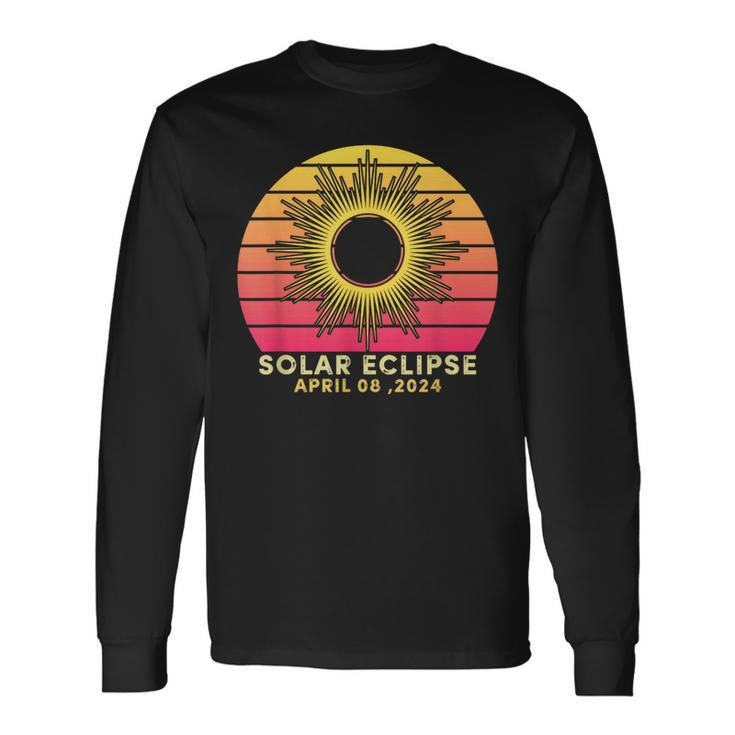Solar Eclipse 2024 Total Solar Eclipse April 8 2024 Vintage Long Sleeve T-Shirt