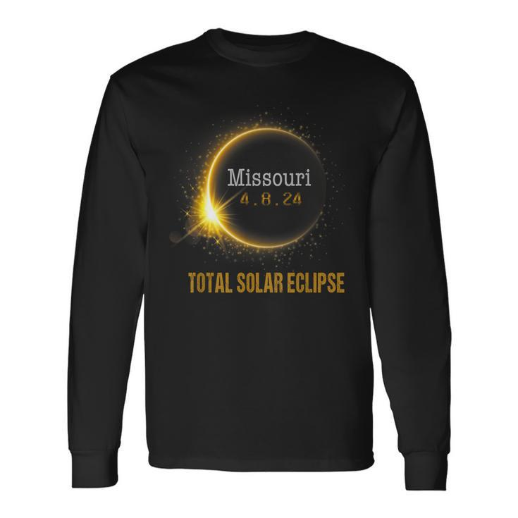 Solar Eclipse 2024 Total Solar Eclipse State Missouri Long Sleeve T-Shirt
