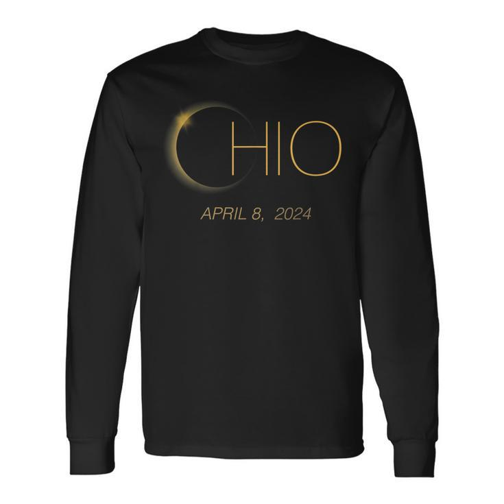 Solar Eclipse 2024 Total Solar Eclipse State Ohio Long Sleeve T-Shirt