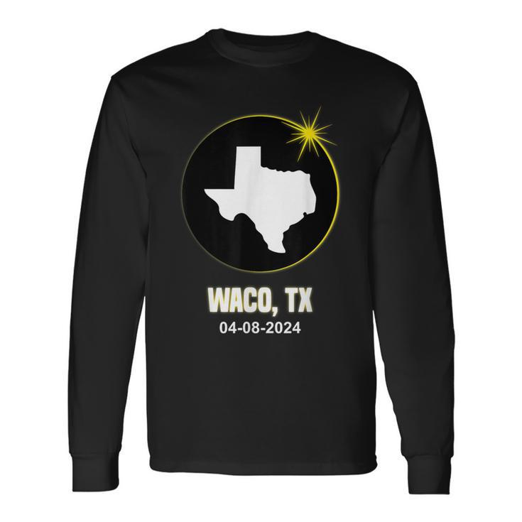Solar Eclipse 2024 Waco State Texas Total Solar Eclipse Long Sleeve T-Shirt