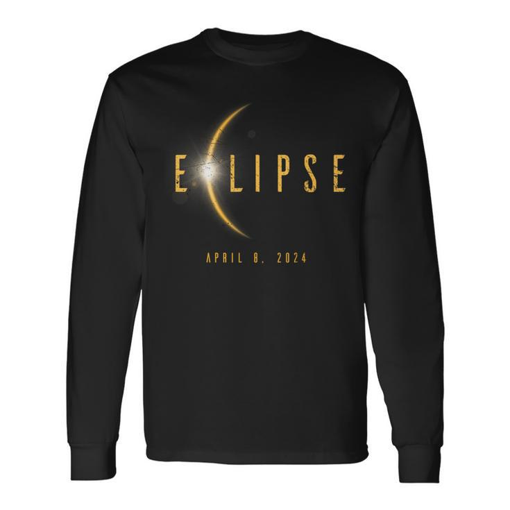 Solar Eclipse 40824 Totality Spring 2024 Astronomy Grunge Long Sleeve T-Shirt