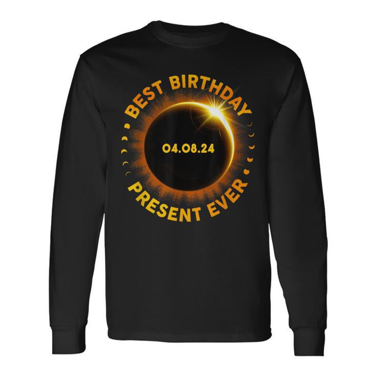 Solar Eclipse Best Birthday Ever Totality April 8 2024 Long Sleeve T-Shirt