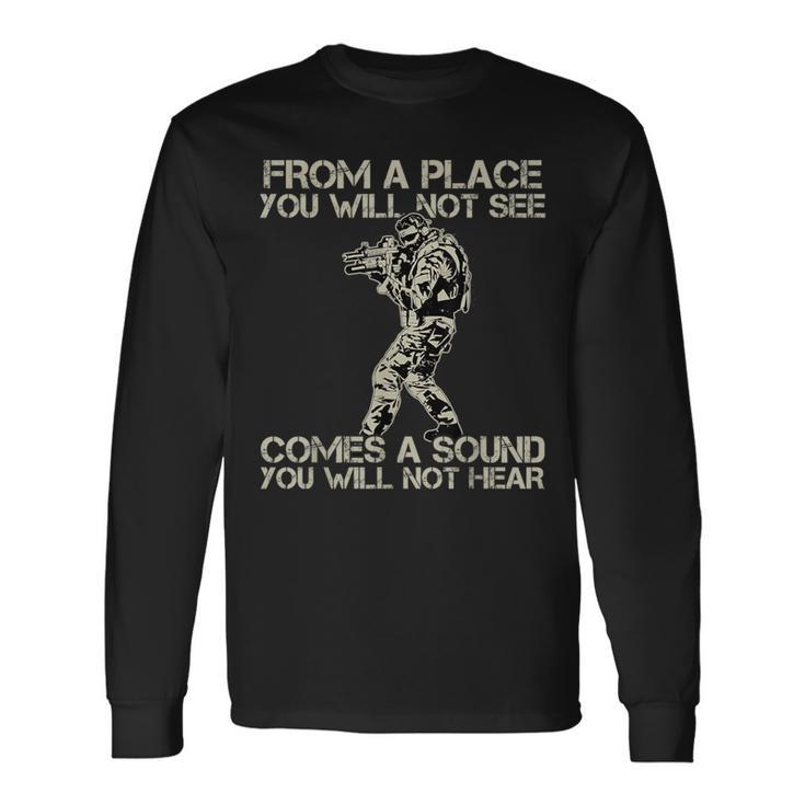 Soldiers Sniper Military Combat Men's Long Sleeve T-Shirt