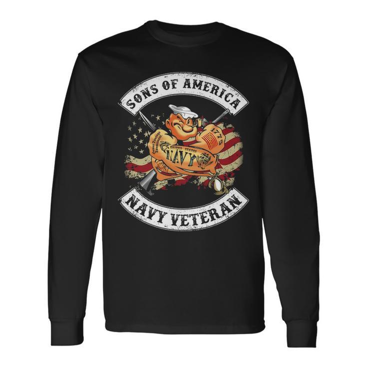 Son Of America Navy Veteran Long Sleeve T-Shirt