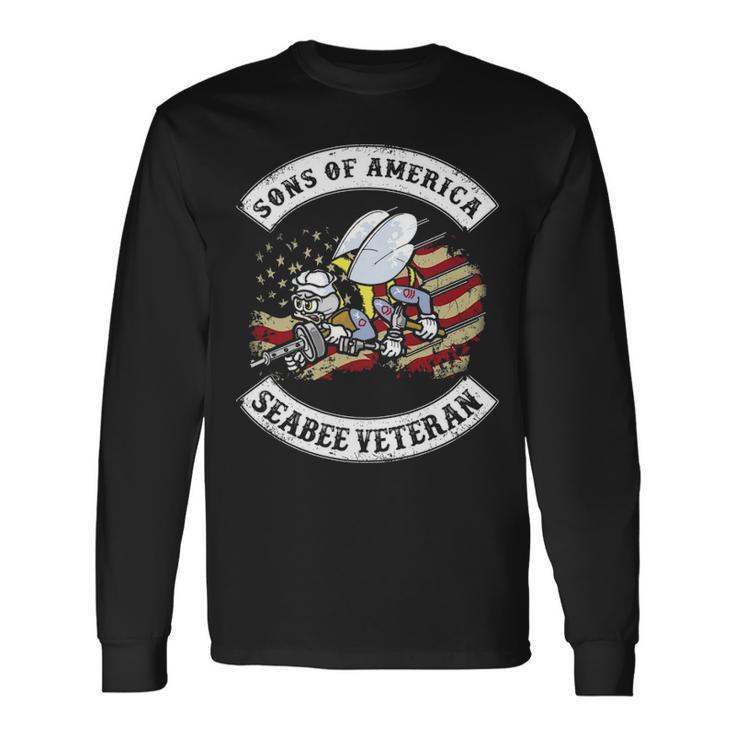 Son Of America Seabee Veteran Long Sleeve T-Shirt