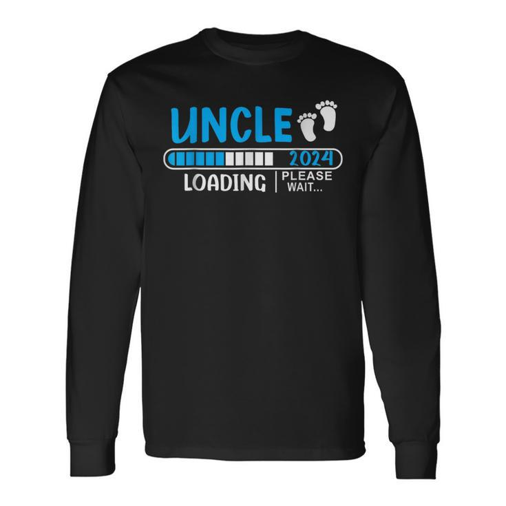 Soon To Be Uncle 2024 Uncle Loading 2024 New Uncle 2023 Long Sleeve T-Shirt