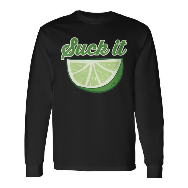 Sour Lime Suck It Citrus Lime Long Sleeve T-Shirt