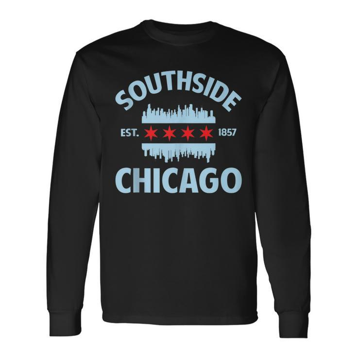 Southside Chicago Flag Skyline Long Sleeve T-Shirt