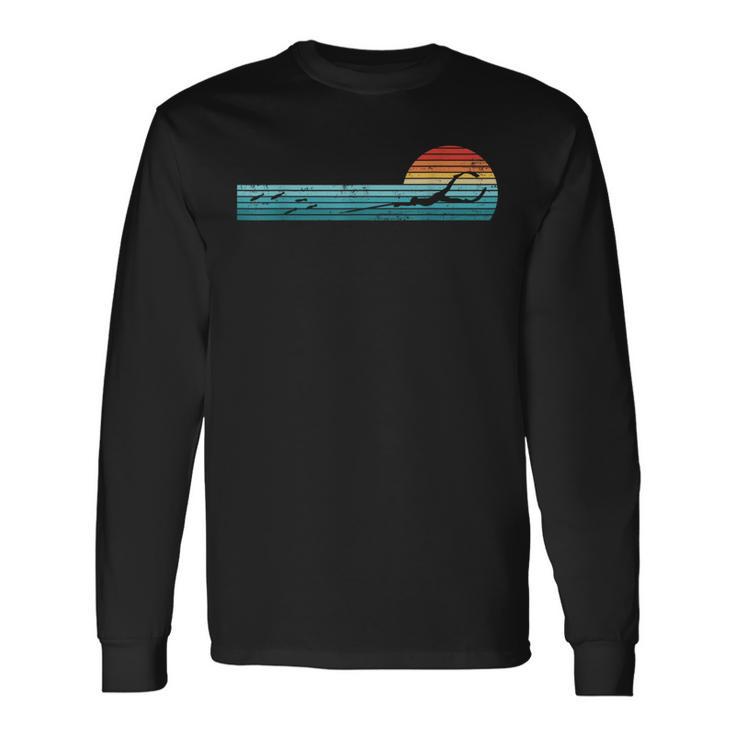 Spearfishing Retro Vintage Sunset Long Sleeve T-Shirt