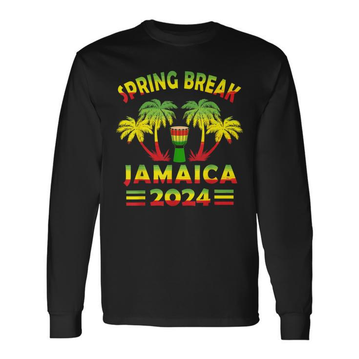 Spring Break Jamaica 2024 Matching Family Vacation Souvenir Long Sleeve T-Shirt