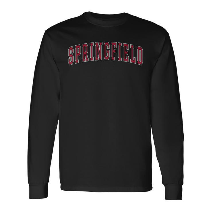 Springfield Massachusetts Souvenir Sport College Style Text Long Sleeve T-Shirt