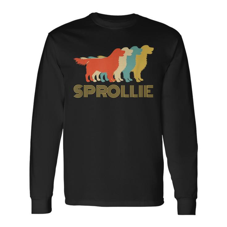 Sprollie Dog Breed Vintage Look Silhouette Long Sleeve T-Shirt