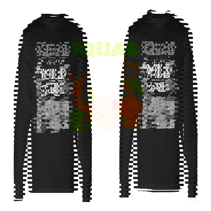 Squad Of The Wild One Zoo Birthday Safari Jungle Animal Long Sleeve T-Shirt