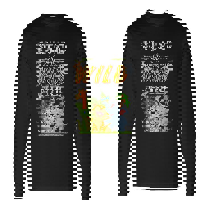 Squad Of The Wild Three Animal Safari 3Rd Birthday Party Long Sleeve T-Shirt