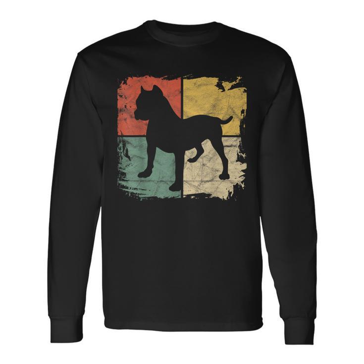 Square Retro Pitbull Owner Dog Lover Pit Bull Parents Long Sleeve T-Shirt