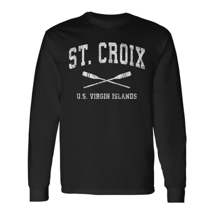 St Croix Usvi Vintage Nautical Paddles Sports Oars Long Sleeve T-Shirt