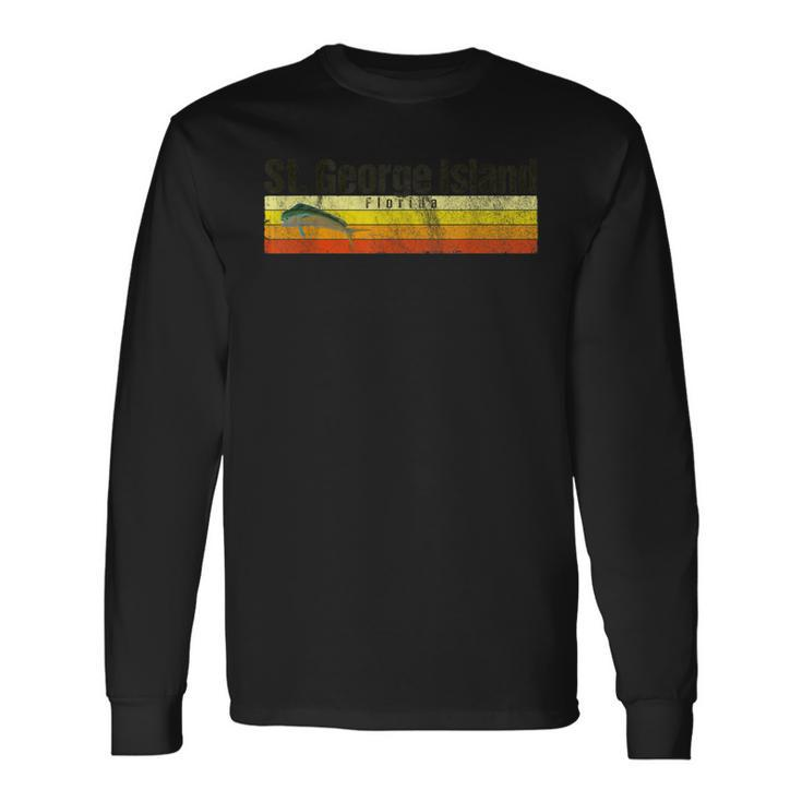 St George Island Fl Vintage Style Mahi-Mahi Long Sleeve T-Shirt