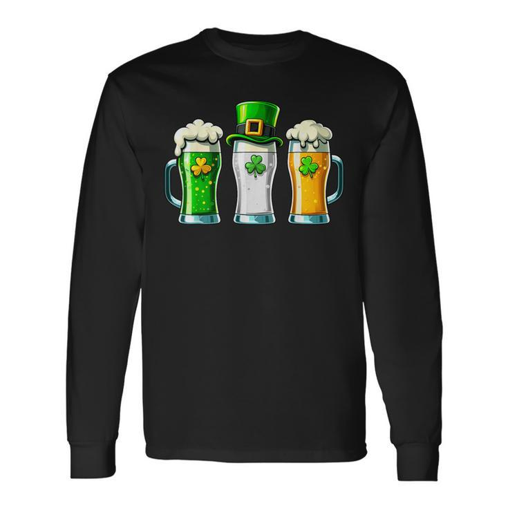 St Patrick Day Irish Ireland Flag Green Beer Lover Women Long Sleeve T-Shirt