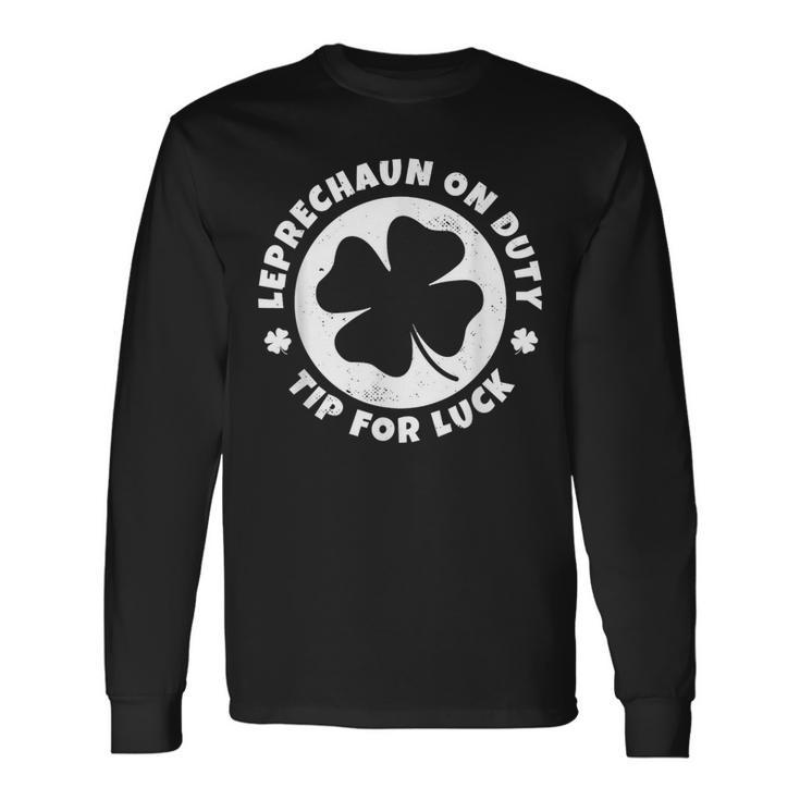 St Patrick's Day Bartender Waitress Tip For Luck Long Sleeve T-Shirt Gifts ideas