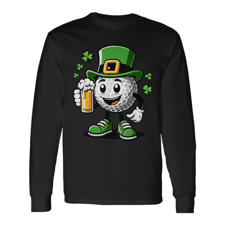 St Patrick's Day Irish Golf Ball Beer Golfing Golfer Long Sleeve T-Shirt