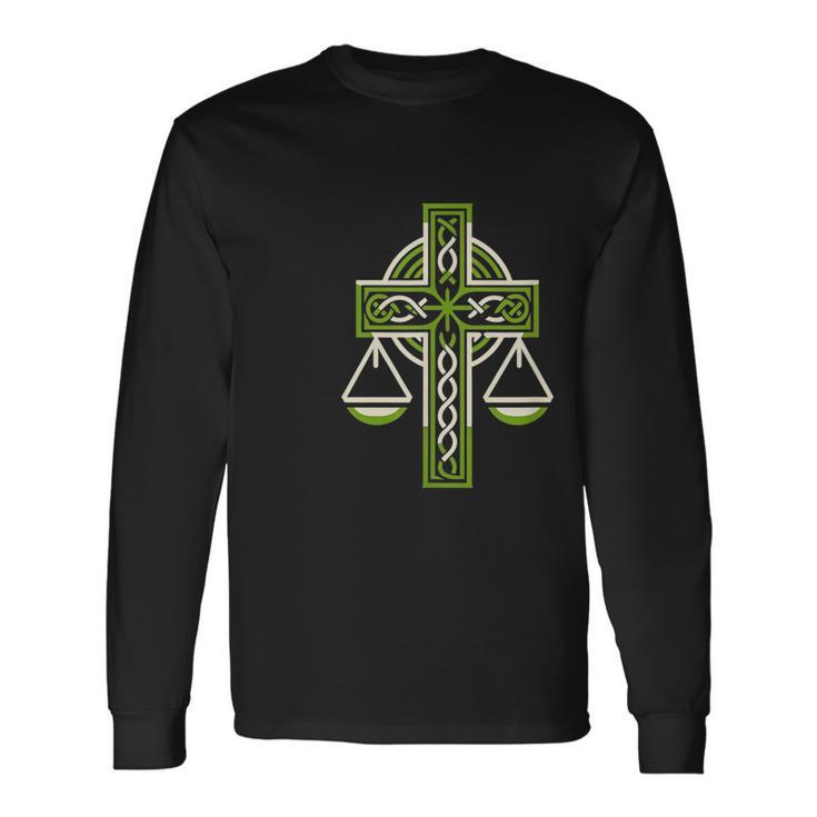 St Patrick's Day Irish Veritas Aequitas Ireland Long Sleeve T-Shirt