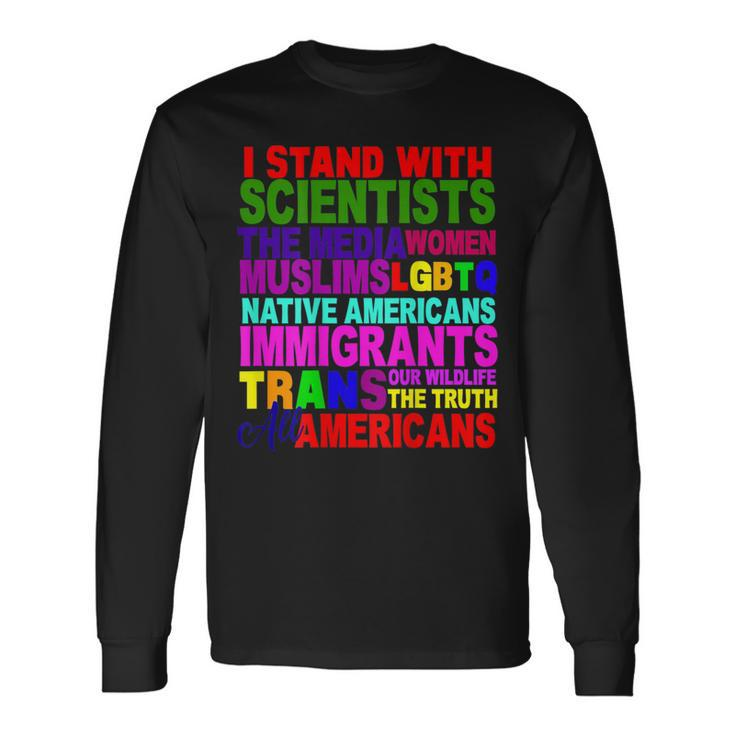 I Stand With Persist Resist Protest March America Usa Long Sleeve T-Shirt