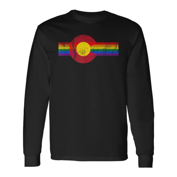 State Of Colorado Flag Gay Pride Lgbtq Long Sleeve T-Shirt