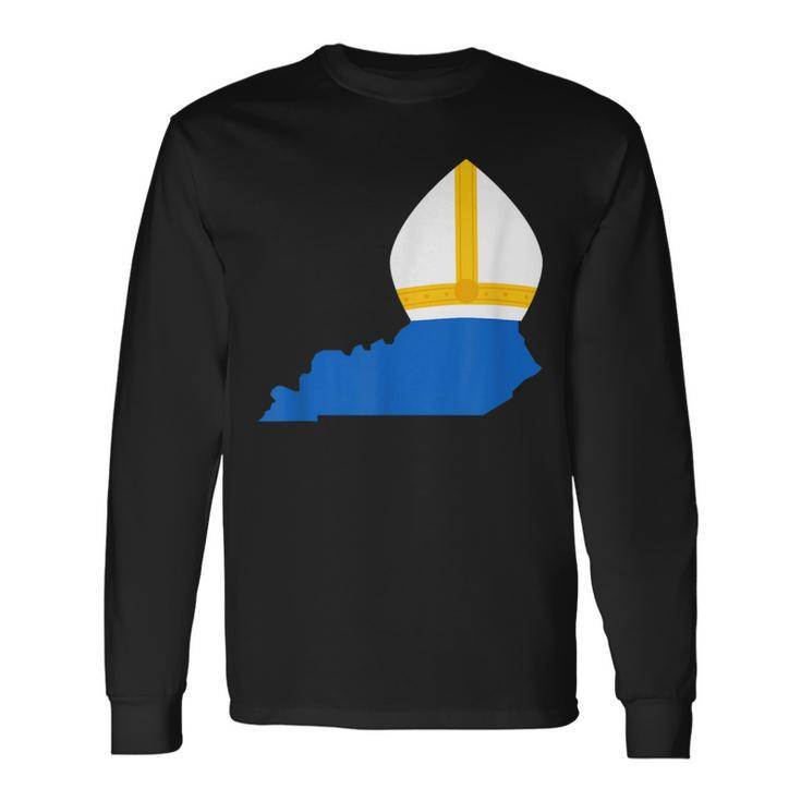 State Of Kentucky With Pope Hat Long Sleeve T-Shirt