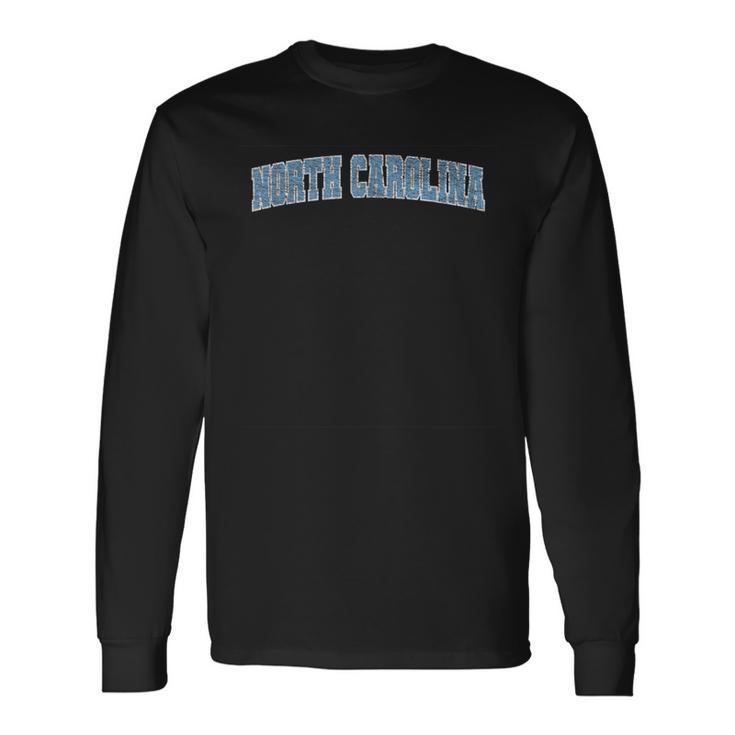 State Of North Carolina Varsity Style Faded Long Sleeve T-Shirt