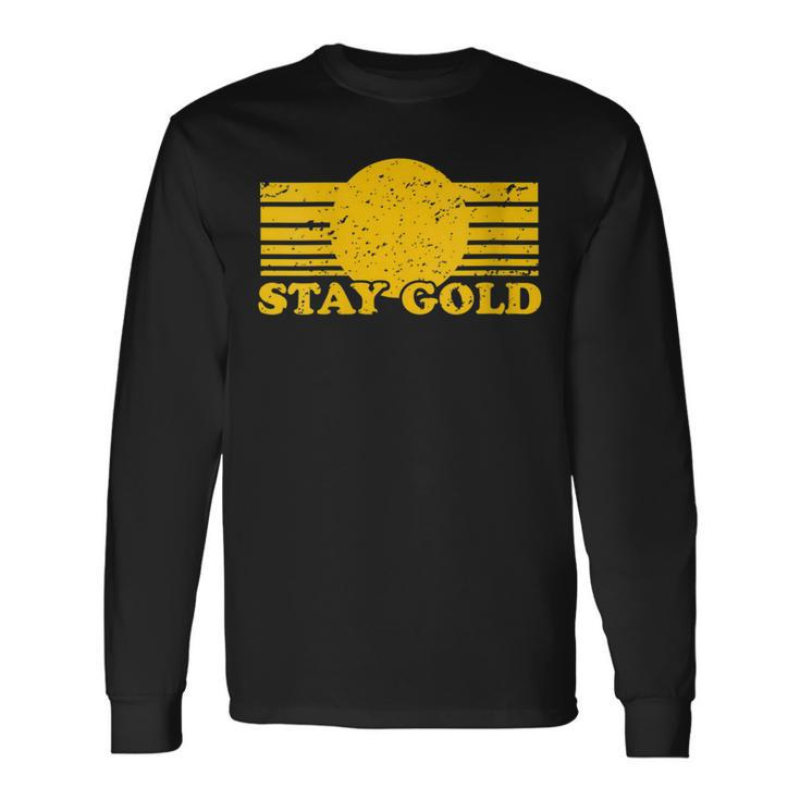 Stay Gold Ponyboy Outsiders Book Movie Novel Retro Long Sleeve T-Shirt