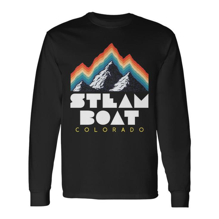 Steamboat Colorado  Usa Ski Resort 1980S Retro Long Sleeve T-Shirt