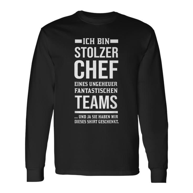 Stolzer Chef Eines Fantastische Teams Chef Sayings Langarmshirts Geschenkideen