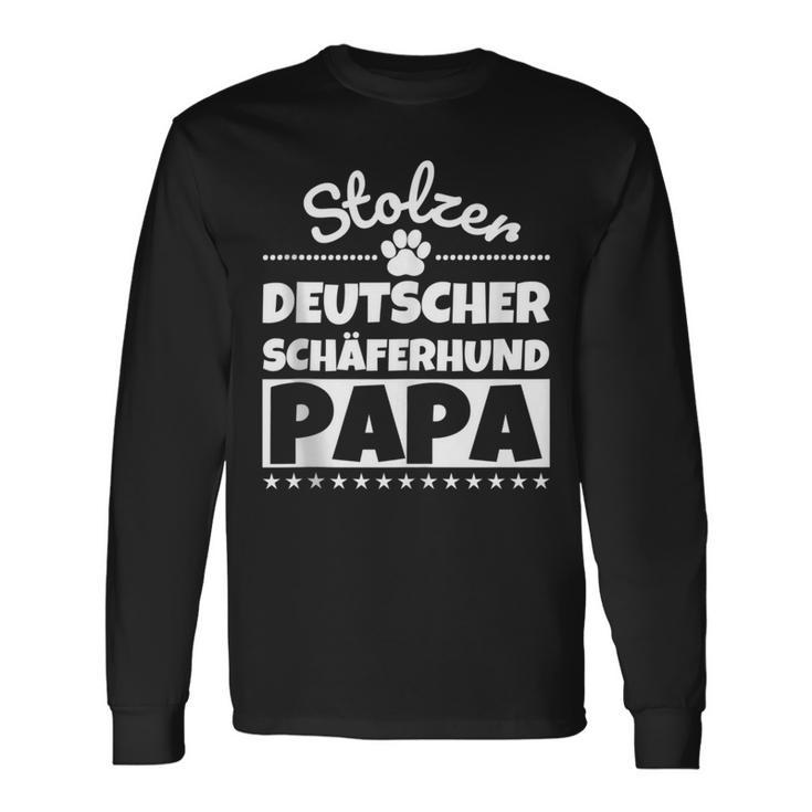 Stolzer Deutscher Schäferhund Papa Langarmshirts Geschenkideen