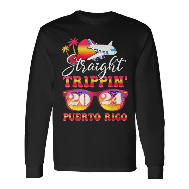 Straight Trippin' 2024 Family Vacation Puerto Rico Matching Long Sleeve T-Shirt
