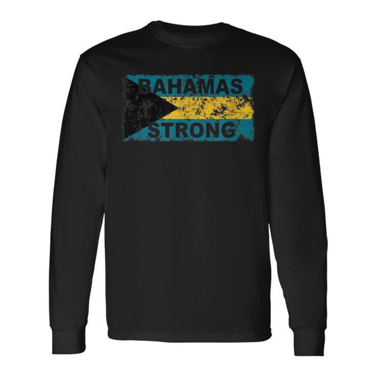 Strong Bahamas Islands Flag Pray Support For Women Long Sleeve T-Shirt