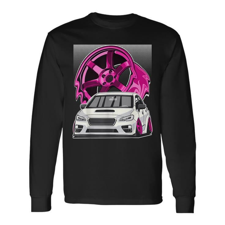 Subie Va Jdm Stance Car Wheel Boxer Motor Racing Graphic Long Sleeve T-Shirt