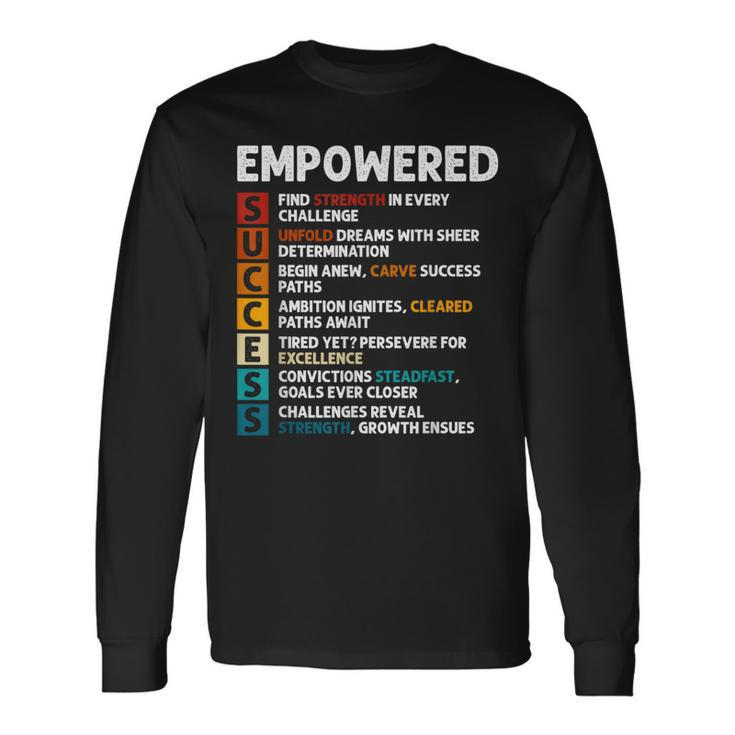 Success Definition Motivational Quote Affirmations Long Sleeve T-Shirt Gifts ideas