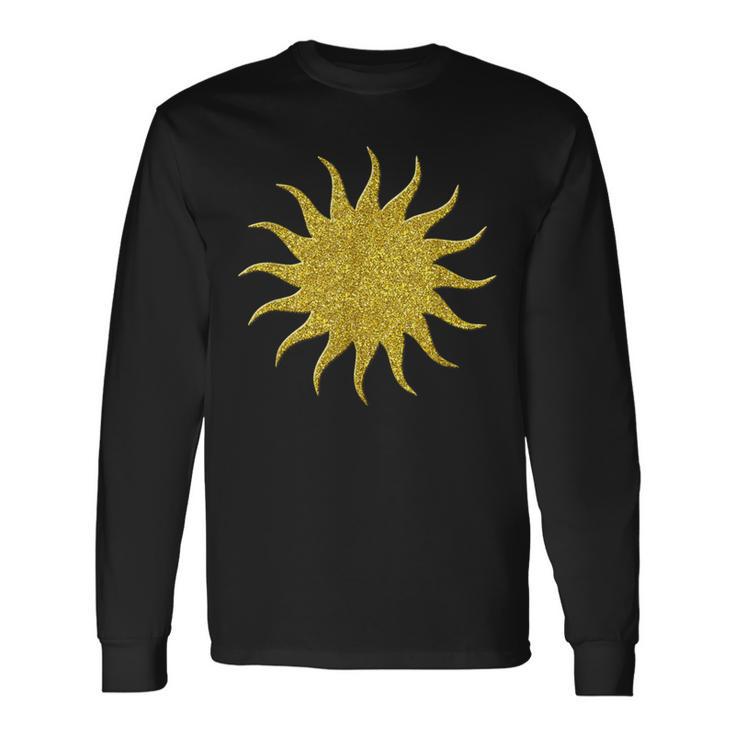 Sun Solar System Golden Retro Symbol Langarmshirts Geschenkideen