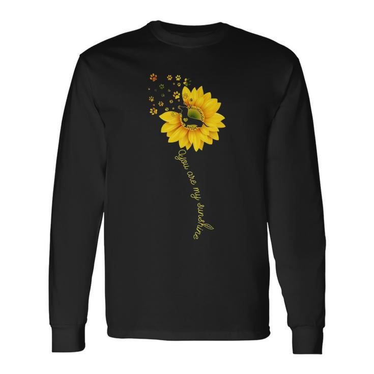 You Are My Sunshine Half Sunflower Dachshund Dog Long Sleeve T-Shirt