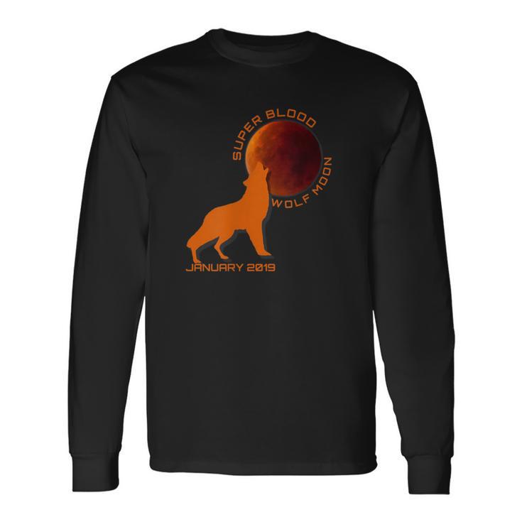 Super Blood Wolf Moon First 2019 Eclipse Long Sleeve T-Shirt