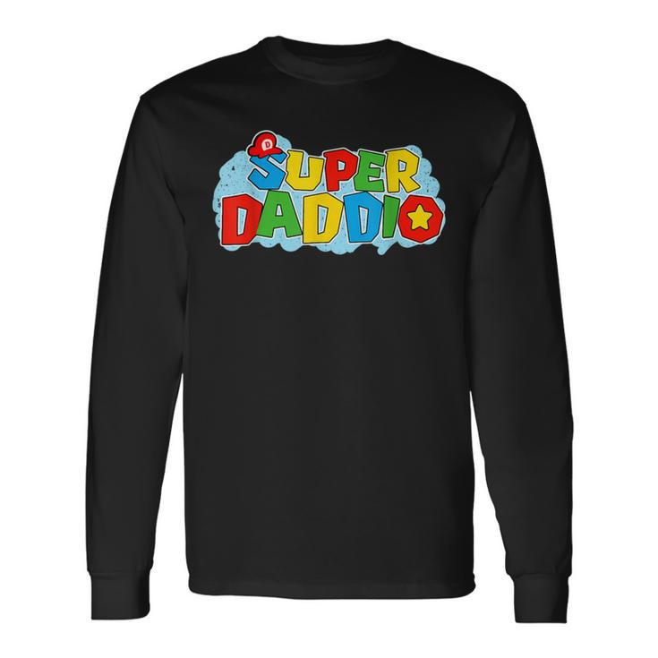Super Daddio Dad Video Game Father's Day Idea Long Sleeve T-Shirt