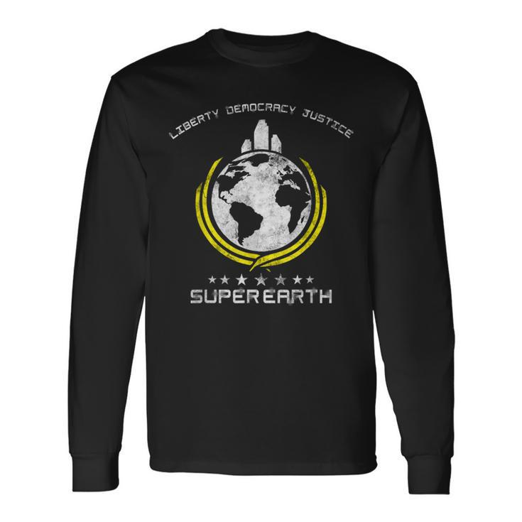 Super Earth Diving Into Hell For Liberty Hell Of Diver Long Sleeve T-Shirt