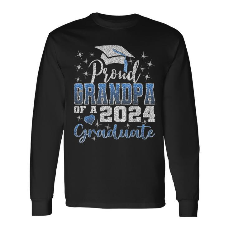 Super Proud Grandpa Of 2024 Graduate Awesome Family College Long Sleeve T-Shirt