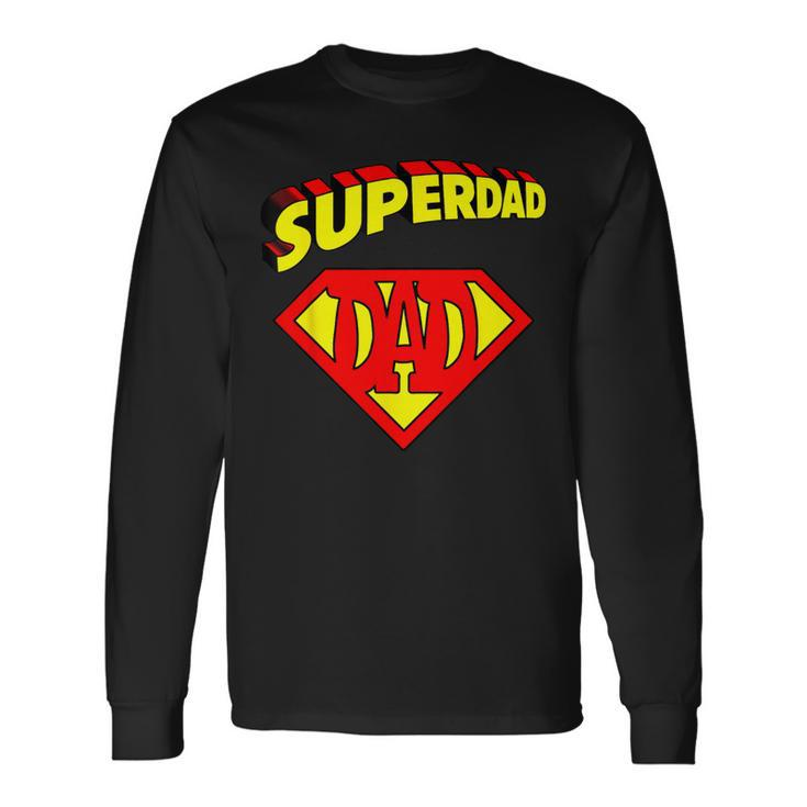 Superdad Super Dad Super Hero Superhero Father's Day Vintage Long Sleeve T-Shirt
