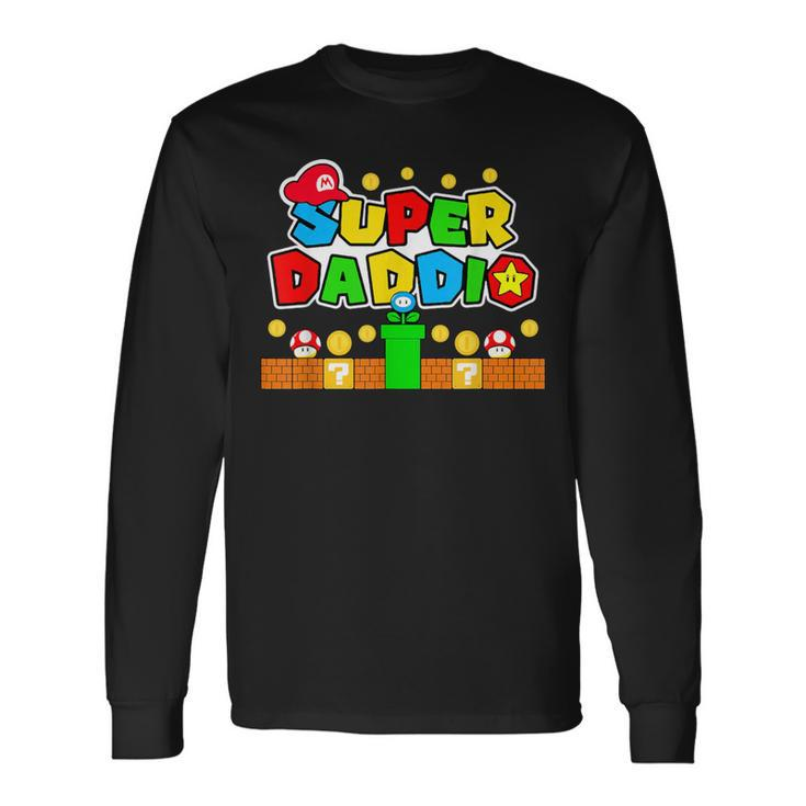 Superdaddio Gamer Dad Fathers Day Video Game Lover Long Sleeve T-Shirt Gifts ideas