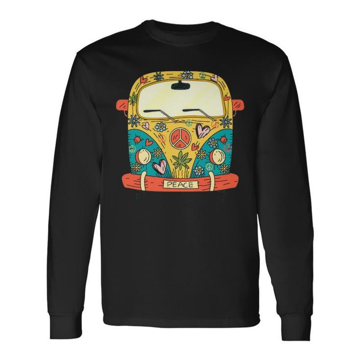 Surf Camping Bus Model Love Retro Peace Hippie Surfing S Long Sleeve T-Shirt