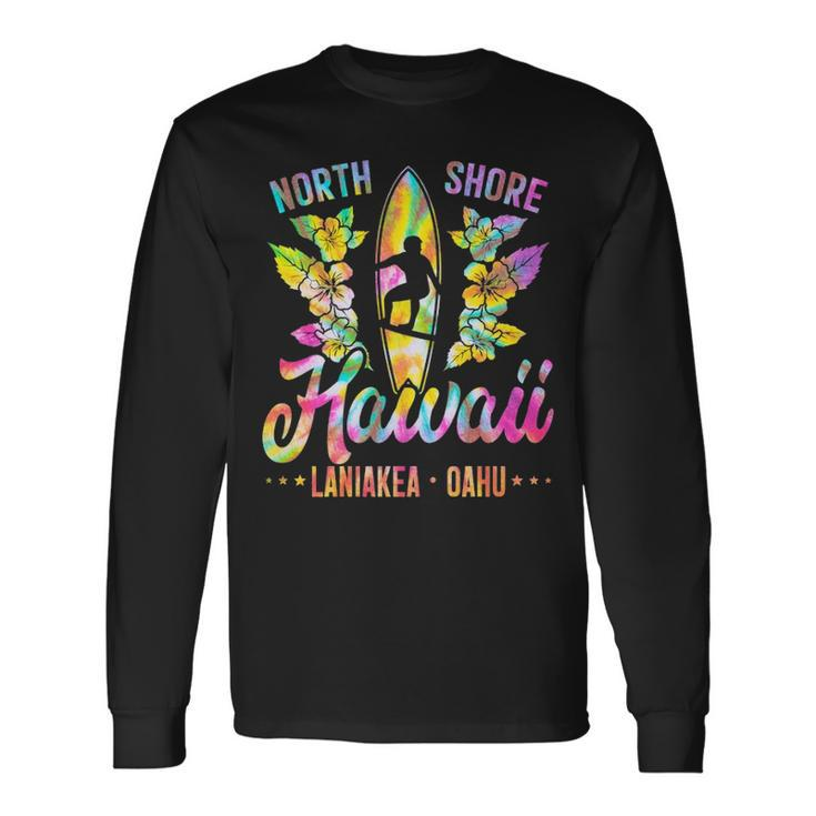 Surfer Tie Dye Hawaii North Shore Oahu Hawaiian Long Sleeve T-Shirt