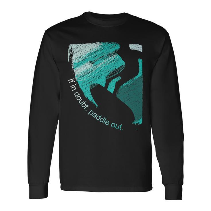 Surfers Blue Tube Wave-Rider Pencil Sketch Long Sleeve T-Shirt Gifts ideas